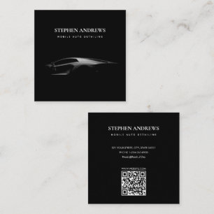 Cartão De Visita Quadrado Código QR de Reparo de Limpeza Automática de Carro