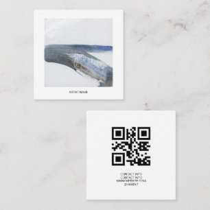 Cartão De Visita Quadrado Código QR do artista de volta