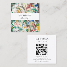 Cartão De Visita Quadrado Código QR do Artista Personalizado do Triângulo de