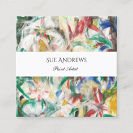 Cartão De Visita Quadrado Código QR do Artista Personalizado do Triângulo de