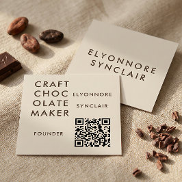 Cartão De Visita Quadrado Código Qr do Fabricante de Chocolate Artesanal Min