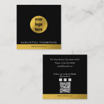 Código QR do Logotipo de Negócios Preto e Dourado 