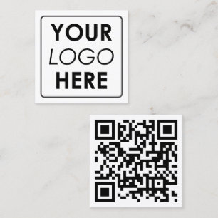 Cartão De Visita Quadrado Código QR do Logotipo Empresarial Moderno Minimali