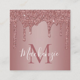 Cartão De Visita Quadrado Código QR do Monograma Monograma de Coleta Dourada