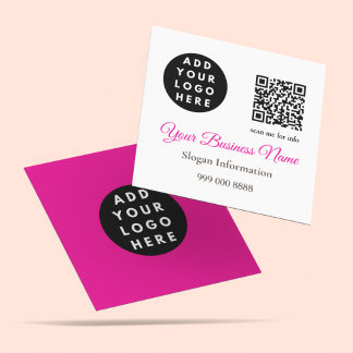 Cartão De Visita Quadrado Código QR do Negócio de Catering Pink and Roses