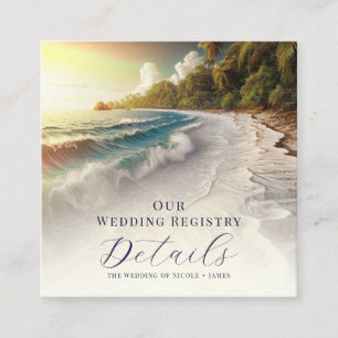 Cartão De Visita Quadrado Código QR do Registro Costeiro Sunset Beach do Par