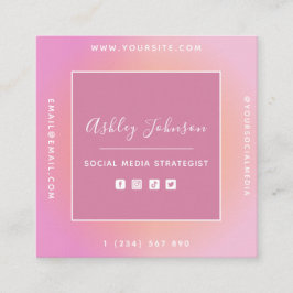 Cartão De Visita Quadrado Código QR do Social Media Manager no verão