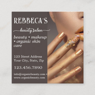 Cartão De Visita Quadrado Código QR Eyelash Eyelash do Unhas Makeup