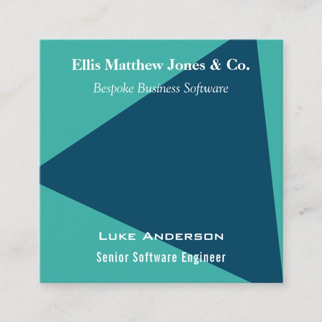 Cartão De Visita Quadrado Código QR Geométrico para Programadores de Softwar (Frente)