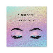 Código QR holográfico Técnica de Cílios Bege e Dou