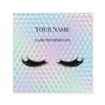 Código QR holográfico Técnica de Cílios Bege e Dou