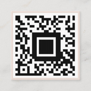 Cartão De Visita Quadrado Código QR Inicial Monograma Mínimo Preto e Marfim