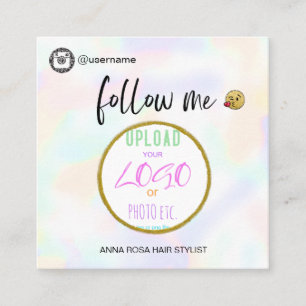 Cartão De Visita Quadrado *~* Código QR INSTAGRAM - LOGOTIPO DE Mídia Social