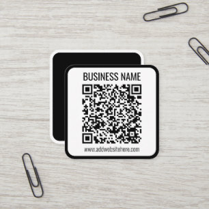 Cartão De Visita Quadrado Código QR Instantâneo (insira a URL do seu site pa