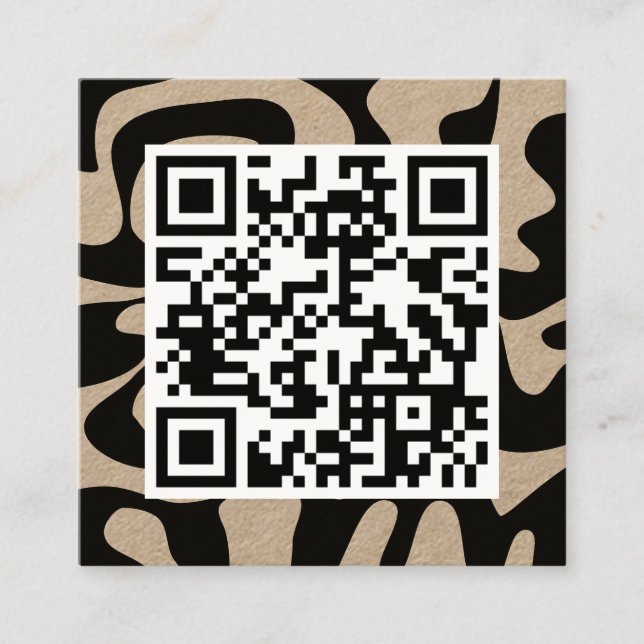 Cartão De Visita Quadrado Código QR Legal Creative Black Eco Kraft moderno c (Frente)