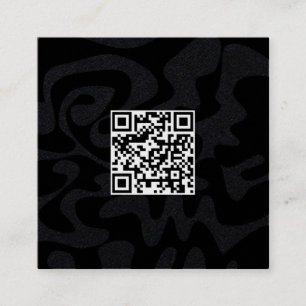 Cartão De Visita Quadrado Código QR Legal, preto e branco, na parte traseira