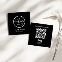 Código QR Logotipo personalizado preto Conecte-se