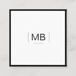 Cartão De Visita Quadrado Código QR - Mídia social branca preta