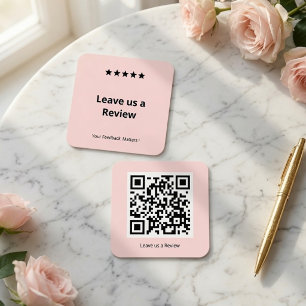 Cartão De Visita Quadrado Código QR Personalizado Deixe-nos uma Avaliação 