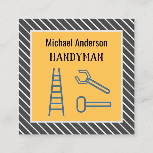 Cartão De Visita Quadrado Código QR Personalizado do Promocional Na moda Mod (Frente)