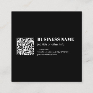 Cartão De Visita Quadrado Código QR personalizado e texto retrô-moderno edit
