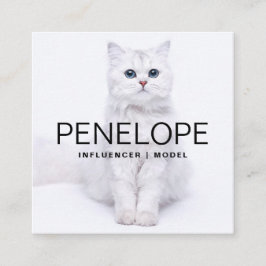 Cartão De Visita Quadrado Código QR personalizado moderno com duas fotos dig