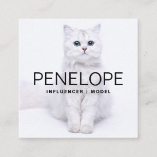 Cartão De Visita Quadrado Código QR personalizado moderno com duas fotos dig