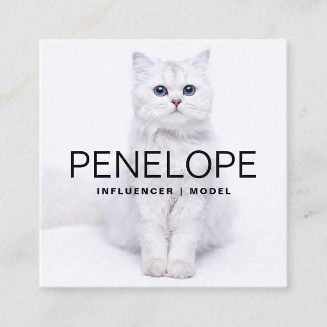 Cartão De Visita Quadrado Código QR personalizado moderno com duas fotos dig (Frente)