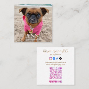 Cartão De Visita Quadrado Código QR personalizável de digitalização de f