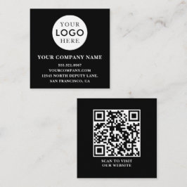 Cartão De Visita Quadrado Código QR Profissional com Logotipo Personalizável