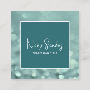 Cartão De Visita Quadrado Código QR profissional elegante de bokeh minimalis