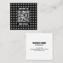 Cartão De Visita Quadrado Código QR promocional (editável) mais padrão de lo