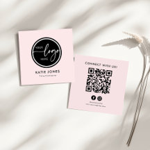 Código QR Rosa Branco Logotipo Personalizado Conec