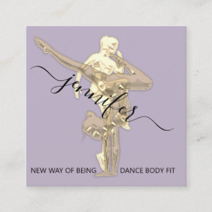 Cartão De Visita Quadrado CÓDIGO QRCODE DA Dança do Corpo Profissional da