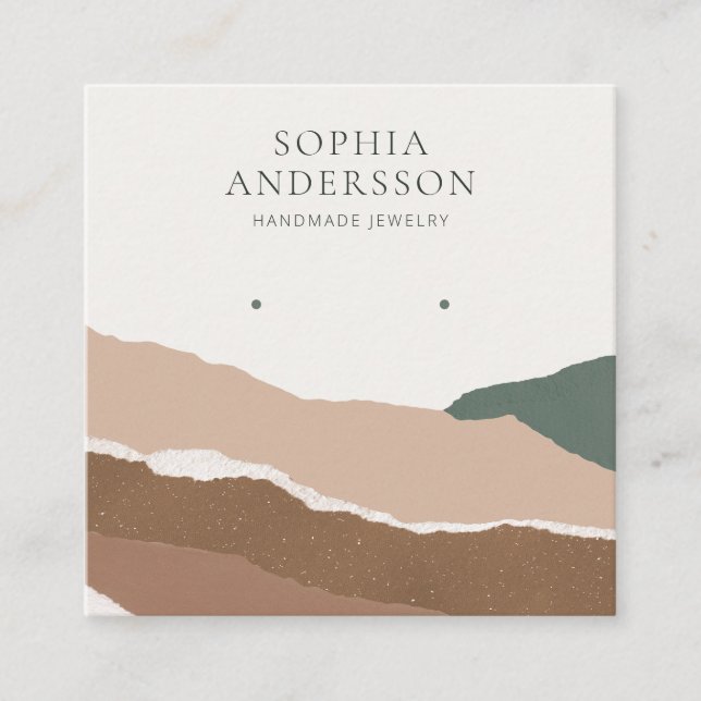 Cartão De Visita Quadrado Colar Placa de Exibição de Paisagem Abstractl (Frente)