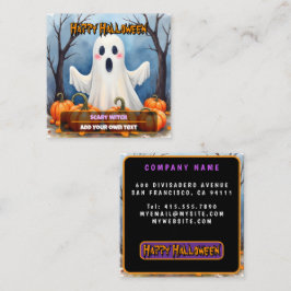Cartão De Visita Quadrado Coleção Assustadora de Halloween Moderna e Fofa