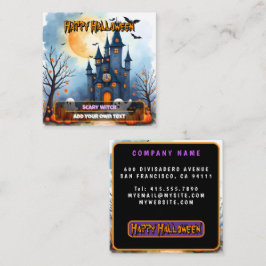 Cartão De Visita Quadrado Coleção Assustadora de Halloween Moderna e Fofa