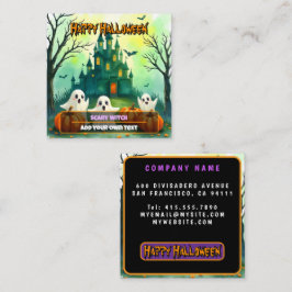 Cartão De Visita Quadrado Coleção Assustadoramente Fofa de Halloween