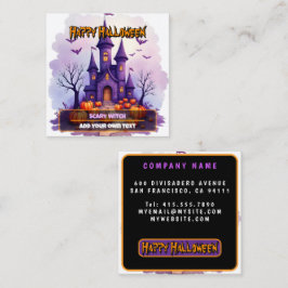 Cartão De Visita Quadrado Coleção Moderna de Halloween Assustadora e Fofa