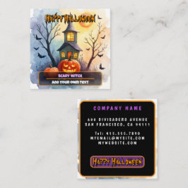 Cartão De Visita Quadrado Coleção Moderna de Halloween Assustadoramente Fofa
