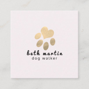 Cartão De Visita Quadrado Coloração rosa moderna e Dourada, costureira de