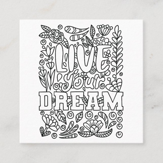 Cartão De Visita Quadrado Colore seu (Frente)