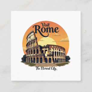 Cartão De Visita Quadrado Colosseum Roma Viagens vintage