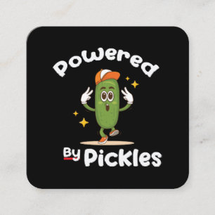 Cartão De Visita Quadrado Com Poder de Picles Comida Picles Engraçado