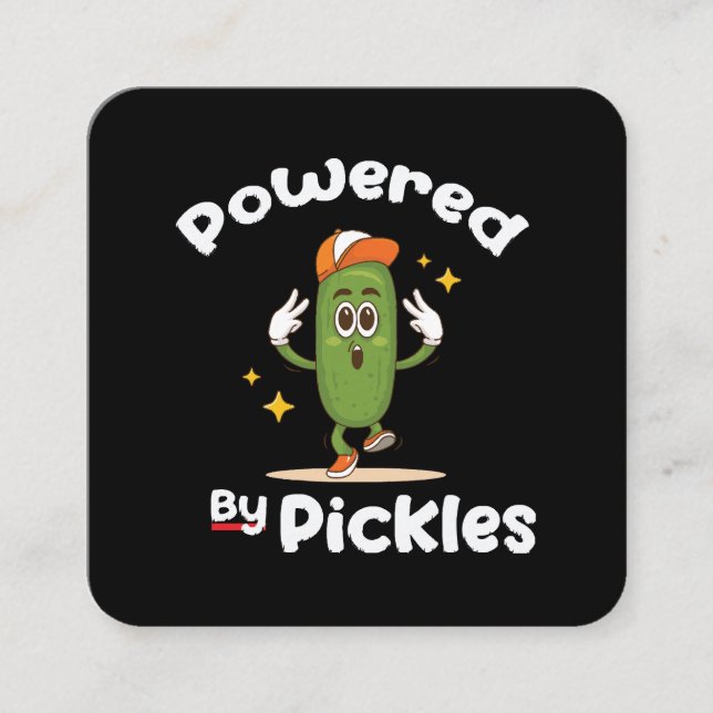 Cartão De Visita Quadrado Com Poder de Picles Comida Picles Engraçado (Frente)