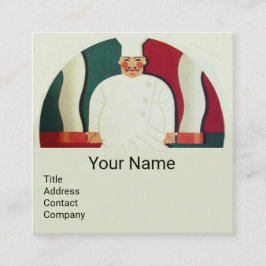 CARTÃO DE VISITA QUADRADO COMIDA DE COZINHAR CHEF RESTAURANTE, MONOGRAMA DE