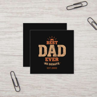 Cartão De Visita Quadrado Comida Retro Personalizada Melhor Pai do Mundo Neg