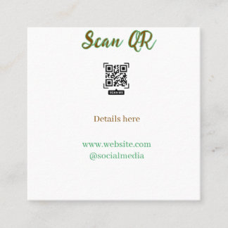 Cartão De Visita Quadrado Compartilhe sua imagem digitalize código QR adicio