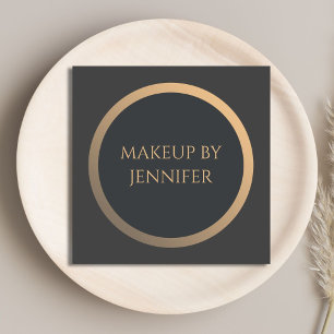 Cartão De Visita Quadrado Composição Dourado Aritst do círculo do falso