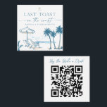 Cartão De Visita Quadrado Comprar a noiva um copo com o código QR Card Bache<br><div class="desc">Entregue estas placas de código QR "Comprar a Noiva a Bebida" na sua Festa de solteira. Esta design apresenta uma cena relaxante de praia com duas cadeiras de praia e palmeiras balançando. Fontes modernas elegantes tornam isso perfeito para o seu evento. Veja a coleção inteira para mais itens correspondentes!</div>
